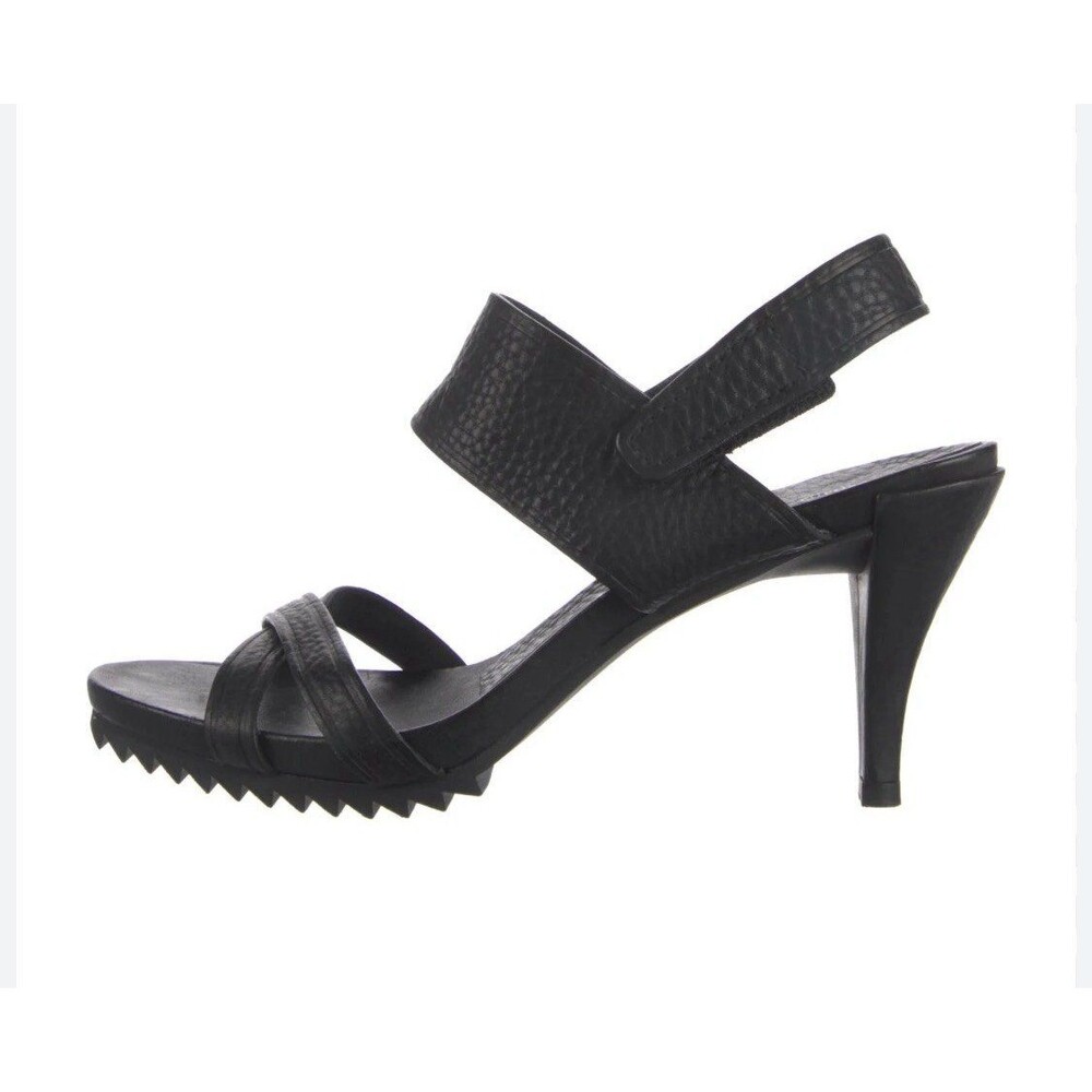 Pedro Garcia Black Pebbled Leather Sandals 39